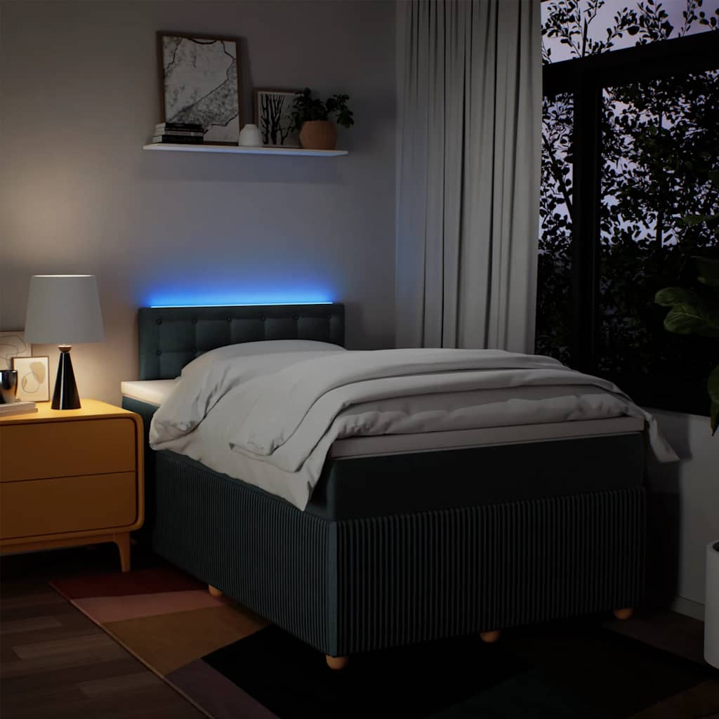 Sommier à lattes de lit avec matelas Bleu 120x200 cm Tissu - XIOS