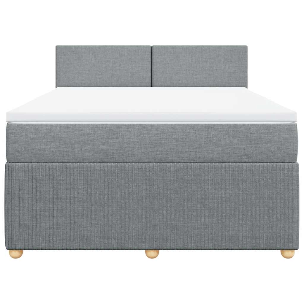 Sommier à lattes de lit avec matelas Gris clair 140x190cm Tissu - XIOS