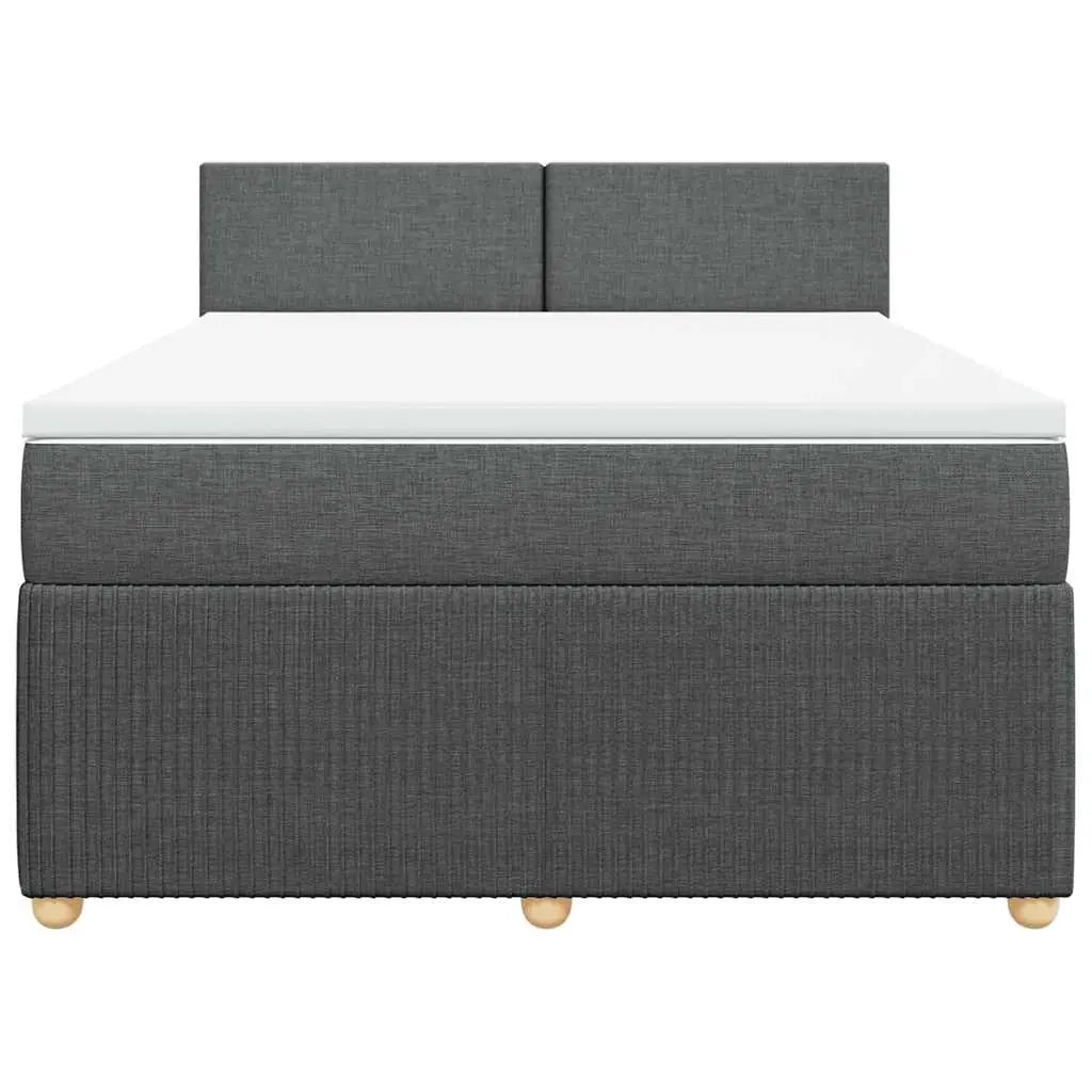 Sommier à lattes de lit avec matelas Gris foncé 140x190cm Tissu - XIOS