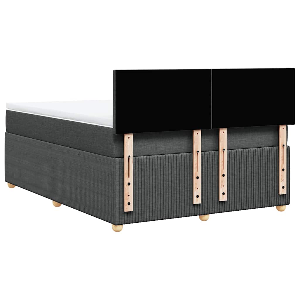 Sommier à lattes de lit avec matelas Gris foncé 140x190cm Tissu - XIOS