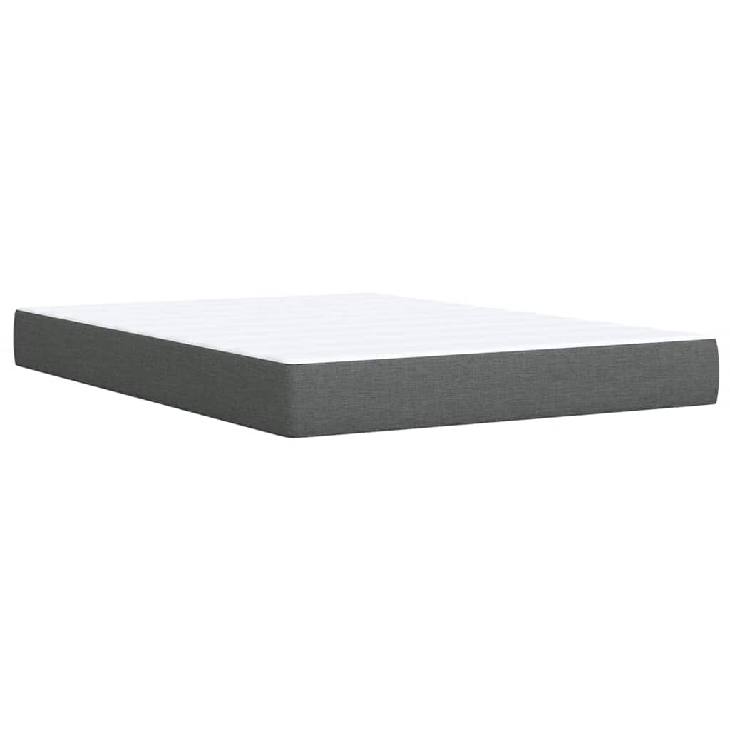 Sommier à lattes de lit avec matelas Gris foncé 140x190cm Tissu - XIOS