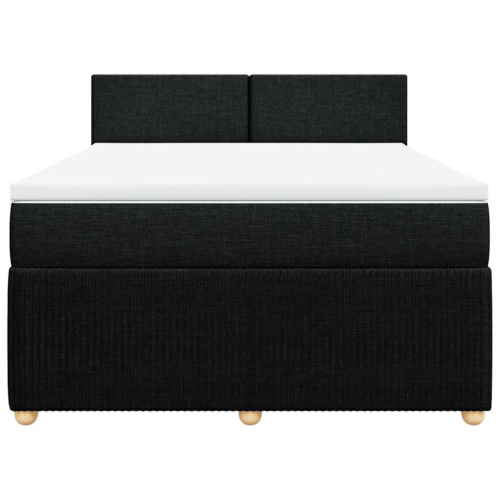 Sommier à lattes de lit avec matelas Noir 140x190 cm Tissu - XIOS