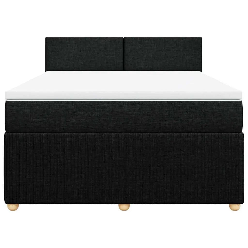 Sommier à lattes de lit avec matelas Noir 140x190 cm Tissu - XIOS
