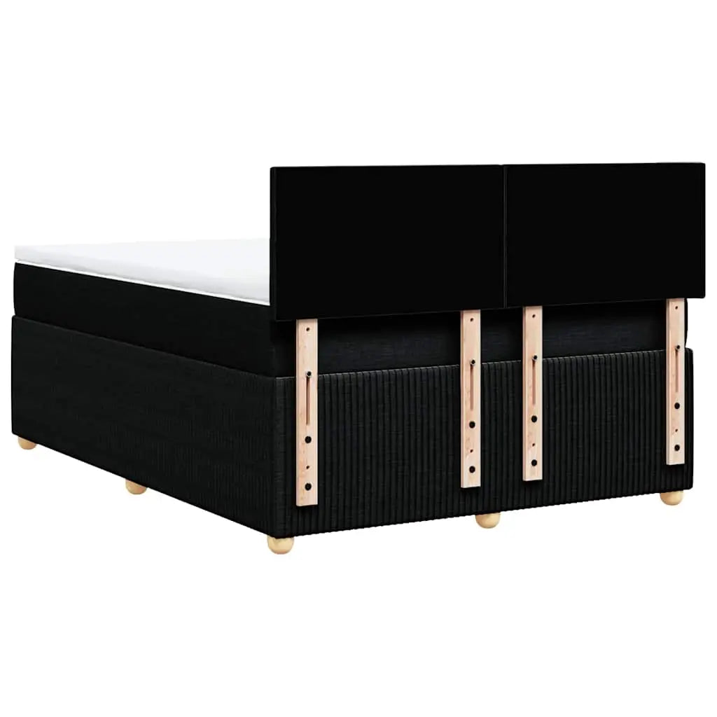 Sommier à lattes de lit avec matelas Noir 140x190 cm Tissu - XIOS