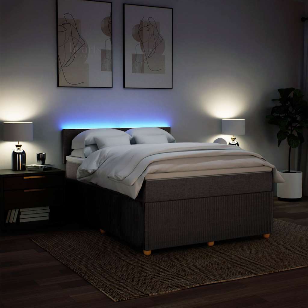 Sommier à lattes de lit avec matelas Taupe 140x190 cm Tissu - XIOS