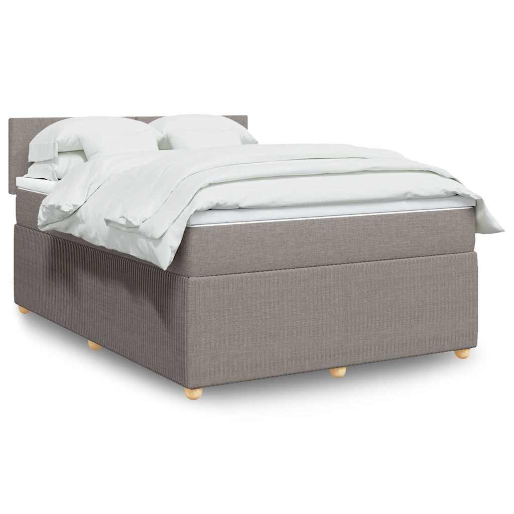 Sommier à lattes de lit avec matelas Taupe 140x190 cm Tissu - XIOS