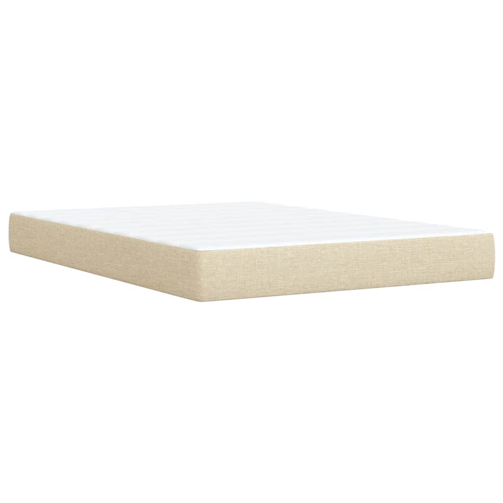 Sommier à lattes de lit avec matelas Crème 140x190 cm Tissu - XIOS