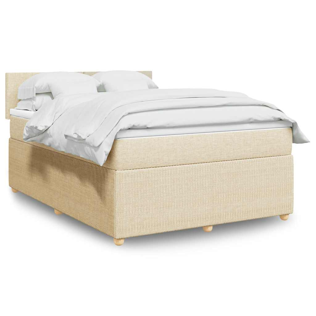 Sommier à lattes de lit avec matelas Crème 140x190 cm Tissu - XIOS