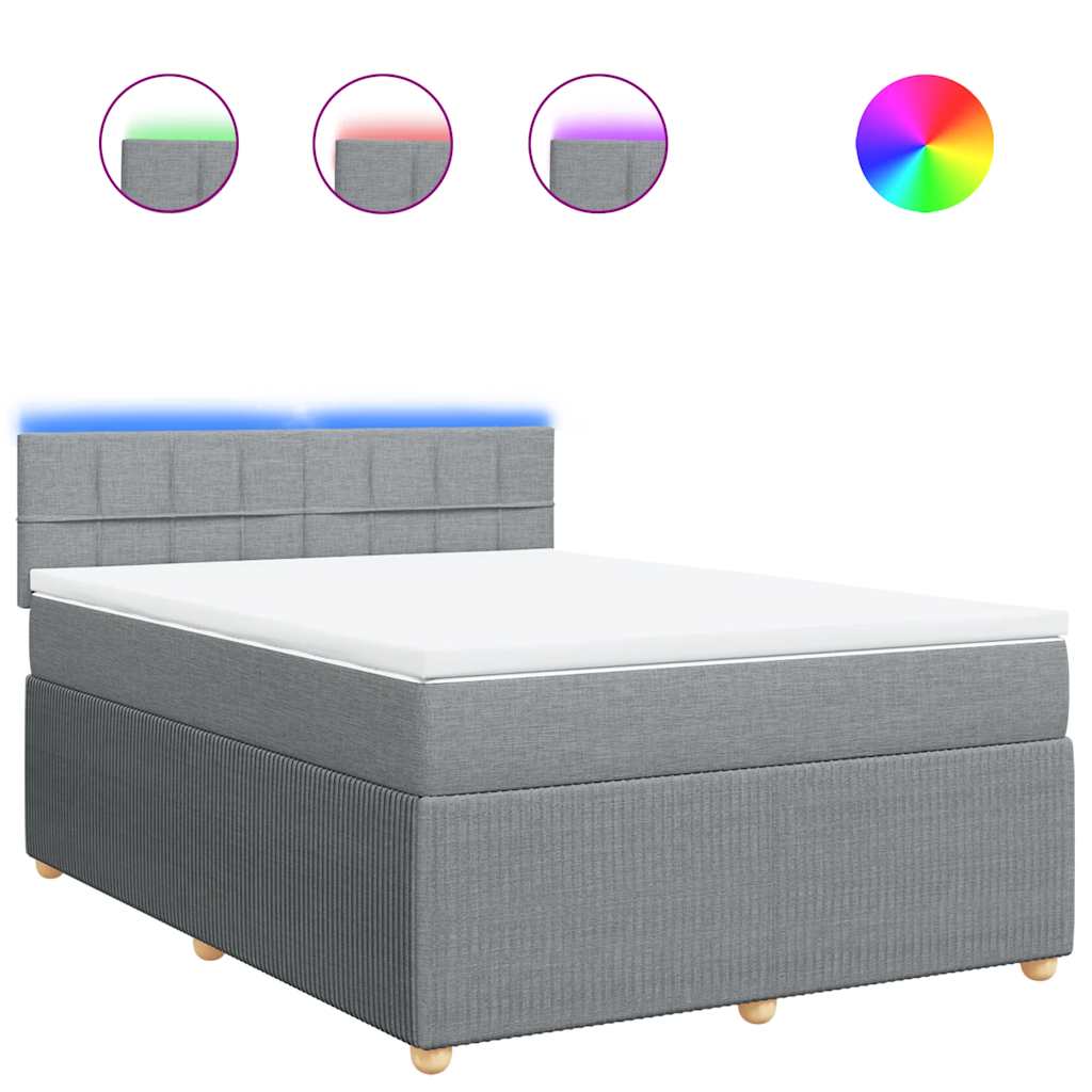 Sommier à lattes de lit avec matelas Gris clair 140x190cm Tissu - XIOS