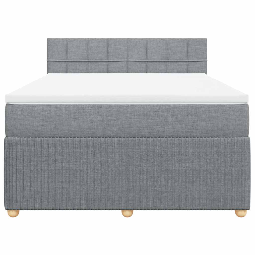 Sommier à lattes de lit avec matelas Gris clair 140x190cm Tissu - XIOS