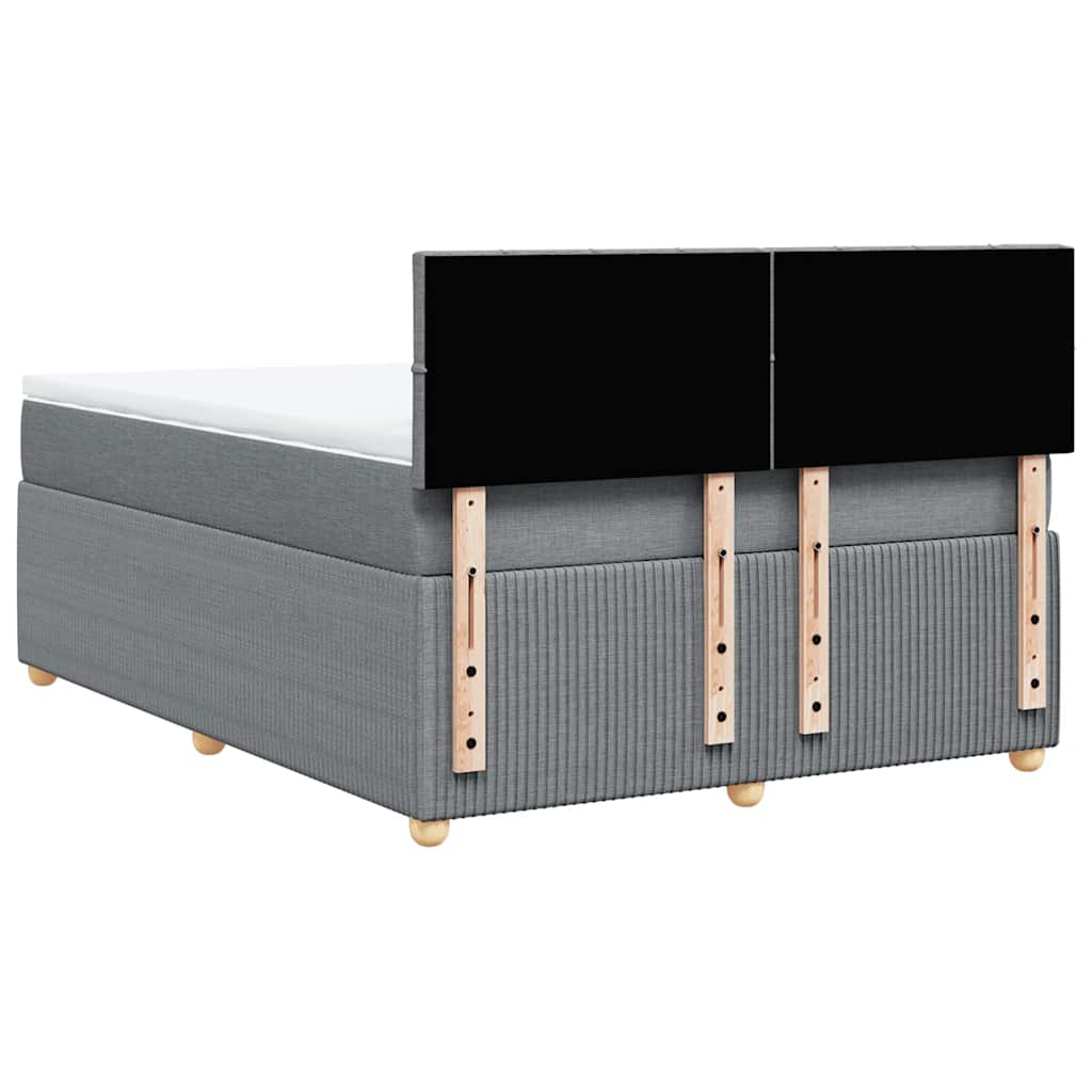 Sommier à lattes de lit avec matelas Gris clair 140x190cm Tissu - XIOS