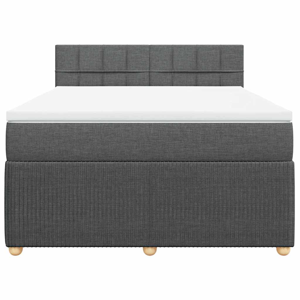 Sommier à lattes de lit avec matelas Gris foncé 140x190cm Tissu - XIOS