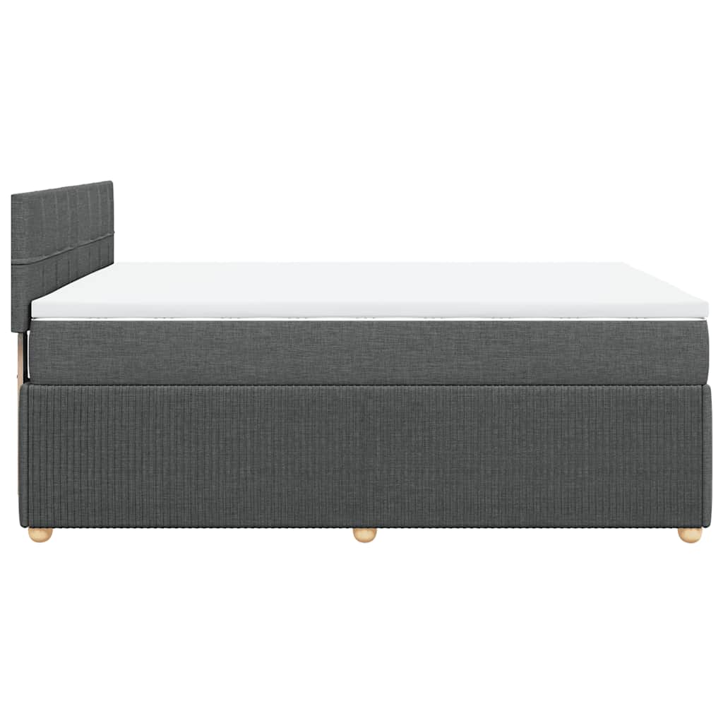 Sommier à lattes de lit avec matelas Gris foncé 140x190cm Tissu - XIOS