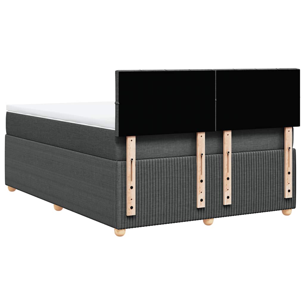 Sommier à lattes de lit avec matelas Gris foncé 140x190cm Tissu - XIOS