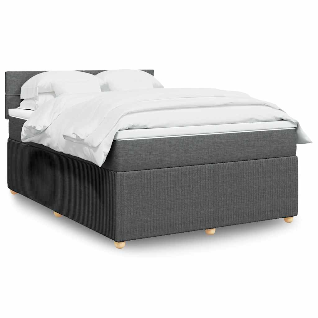 Sommier à lattes de lit avec matelas Gris foncé 140x190cm Tissu - XIOS