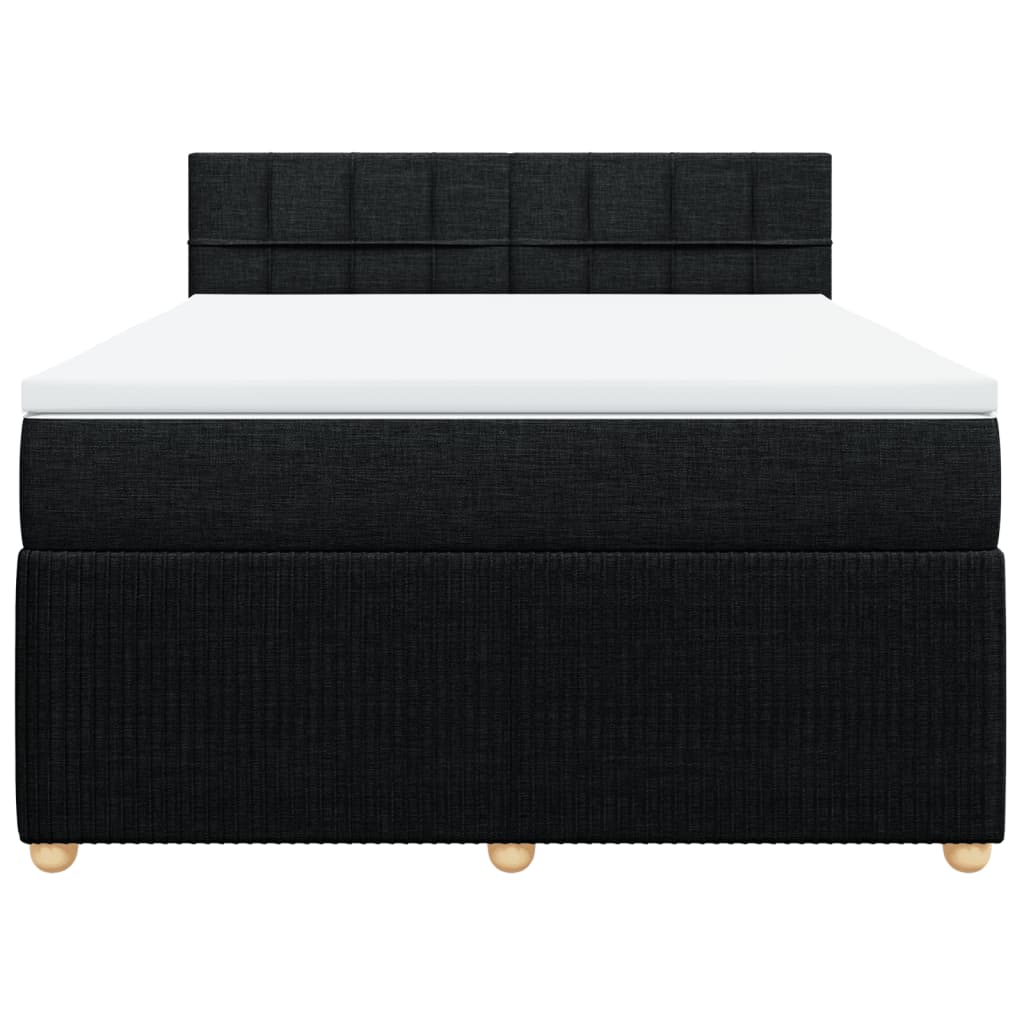 Sommier à lattes de lit avec matelas Noir 140x190 cm Tissu - XIOS