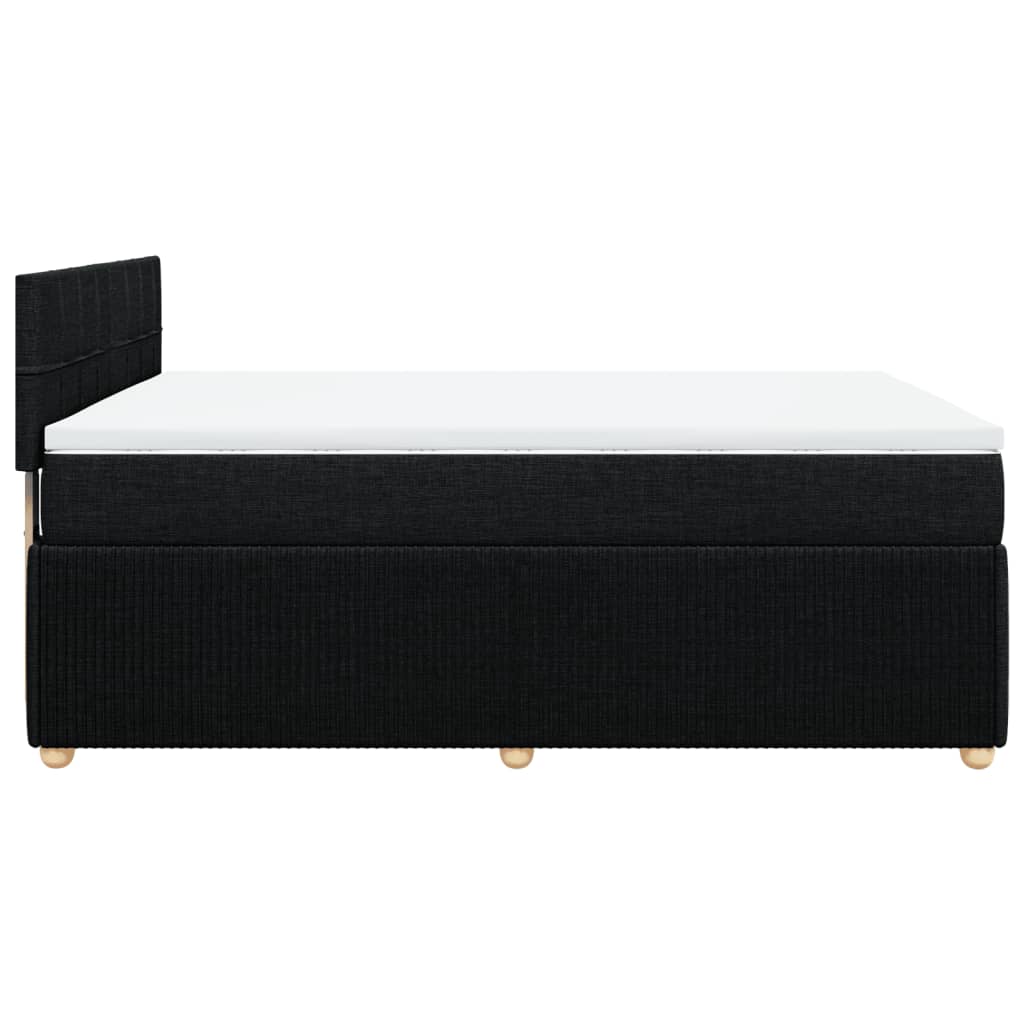 Sommier à lattes de lit avec matelas Noir 140x190 cm Tissu - XIOS