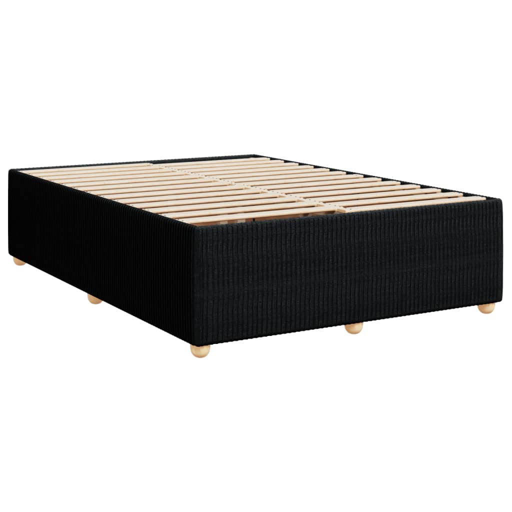 Sommier à lattes de lit avec matelas Noir 140x190 cm Tissu - XIOS