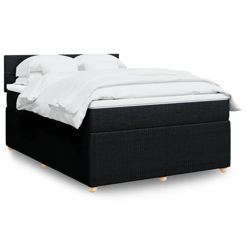 Sommier à lattes de lit avec matelas Noir 140x190 cm Tissu - XIOS