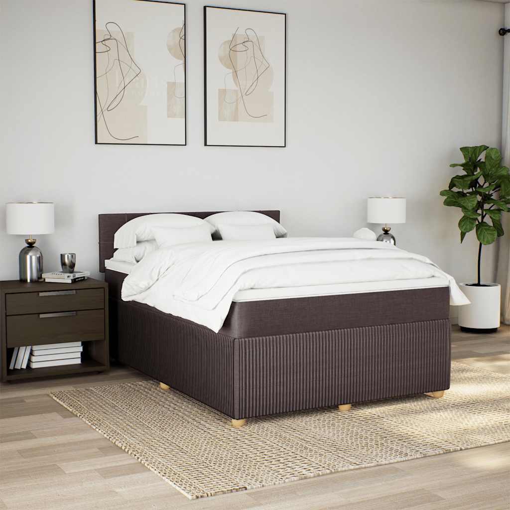 Sommier à lattes de lit avec matelas Marron foncé 140x190 cm - XIOS