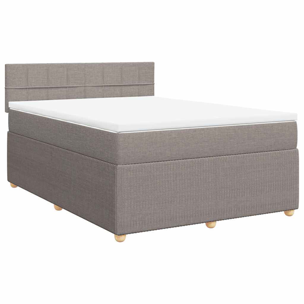 Sommier à lattes de lit avec matelas Taupe 140x190 cm Tissu - XIOS