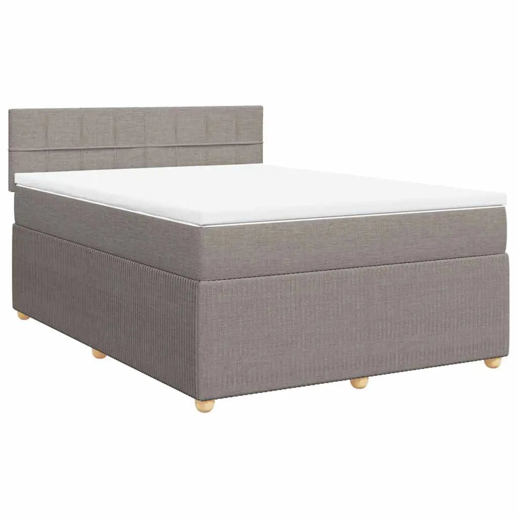 Sommier à lattes de lit avec matelas Taupe 140x190 cm Tissu - XIOS