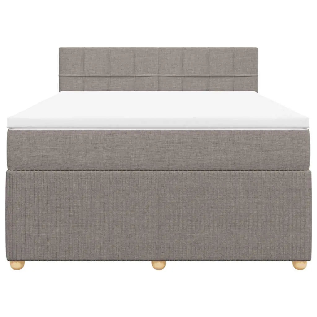 Sommier à lattes de lit avec matelas Taupe 140x190 cm Tissu - XIOS