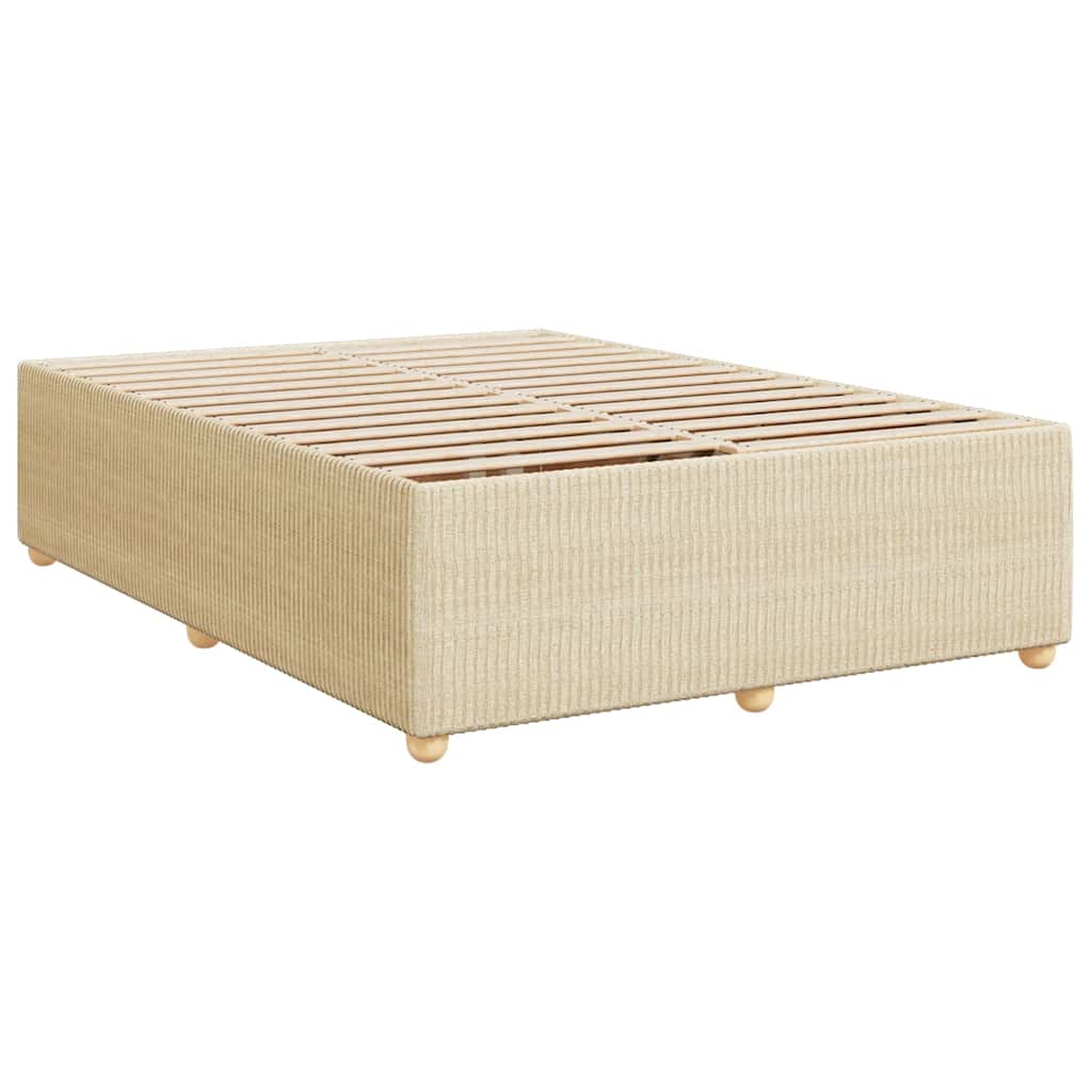 Sommier à lattes de lit avec matelas Crème 140x190 cm Tissu - XIOS