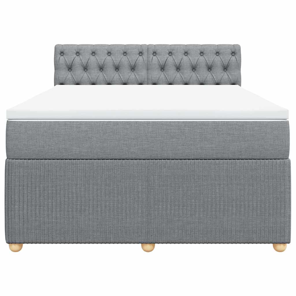 Sommier à lattes de lit avec matelas Gris clair 140x190cm Tissu - XIOS