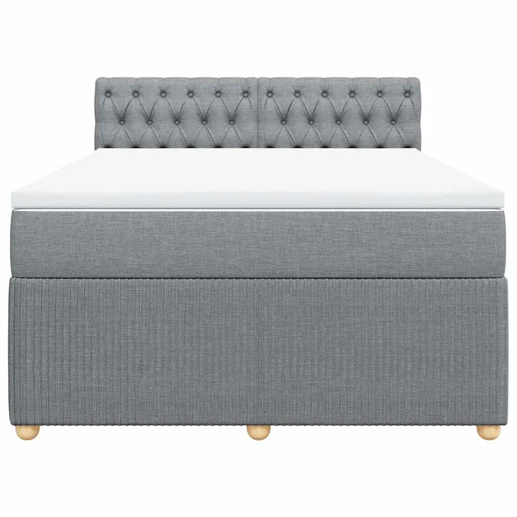 Sommier à lattes de lit avec matelas Gris clair 140x190cm Tissu - XIOS