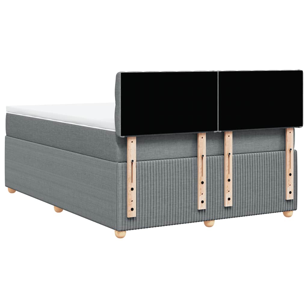 Sommier à lattes de lit avec matelas Gris clair 140x190cm Tissu - XIOS