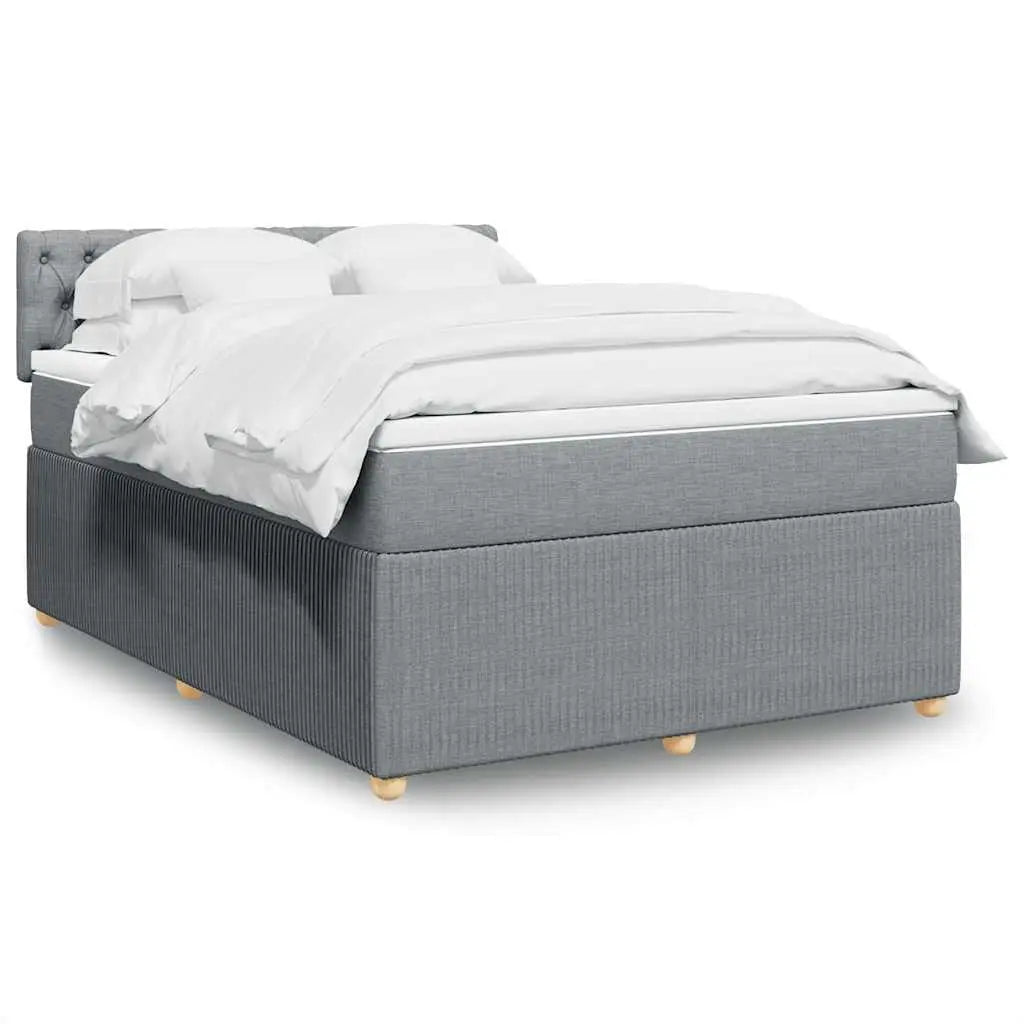 Sommier à lattes de lit avec matelas Gris clair 140x190cm Tissu - XIOS