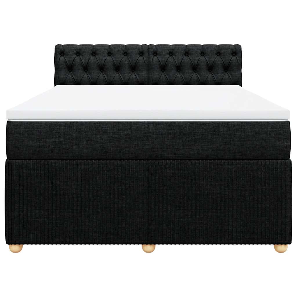 Sommier à lattes de lit avec matelas Noir 140x190 cm Tissu - XIOS
