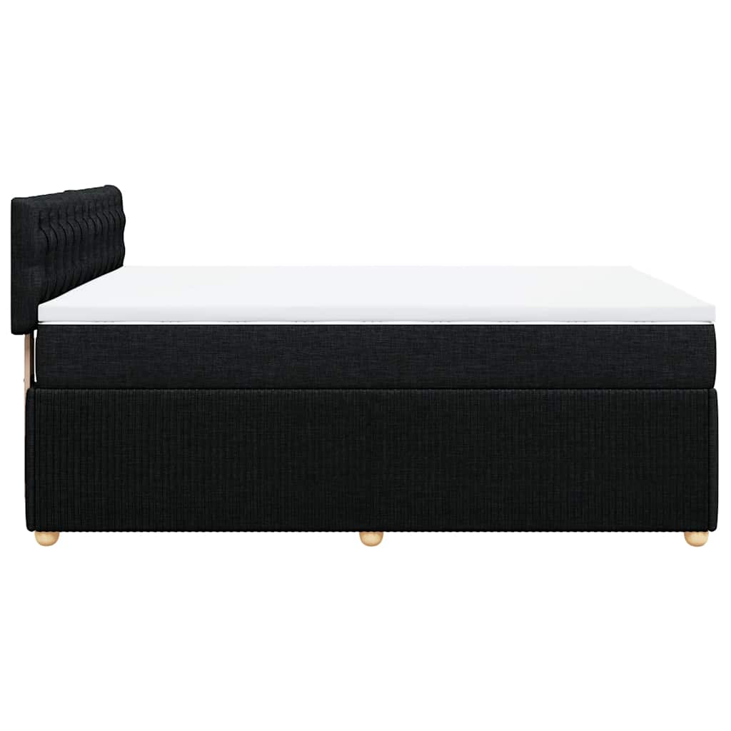 Sommier à lattes de lit avec matelas Noir 140x190 cm Tissu - XIOS