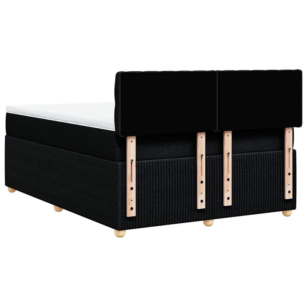Sommier à lattes de lit avec matelas Noir 140x190 cm Tissu - XIOS
