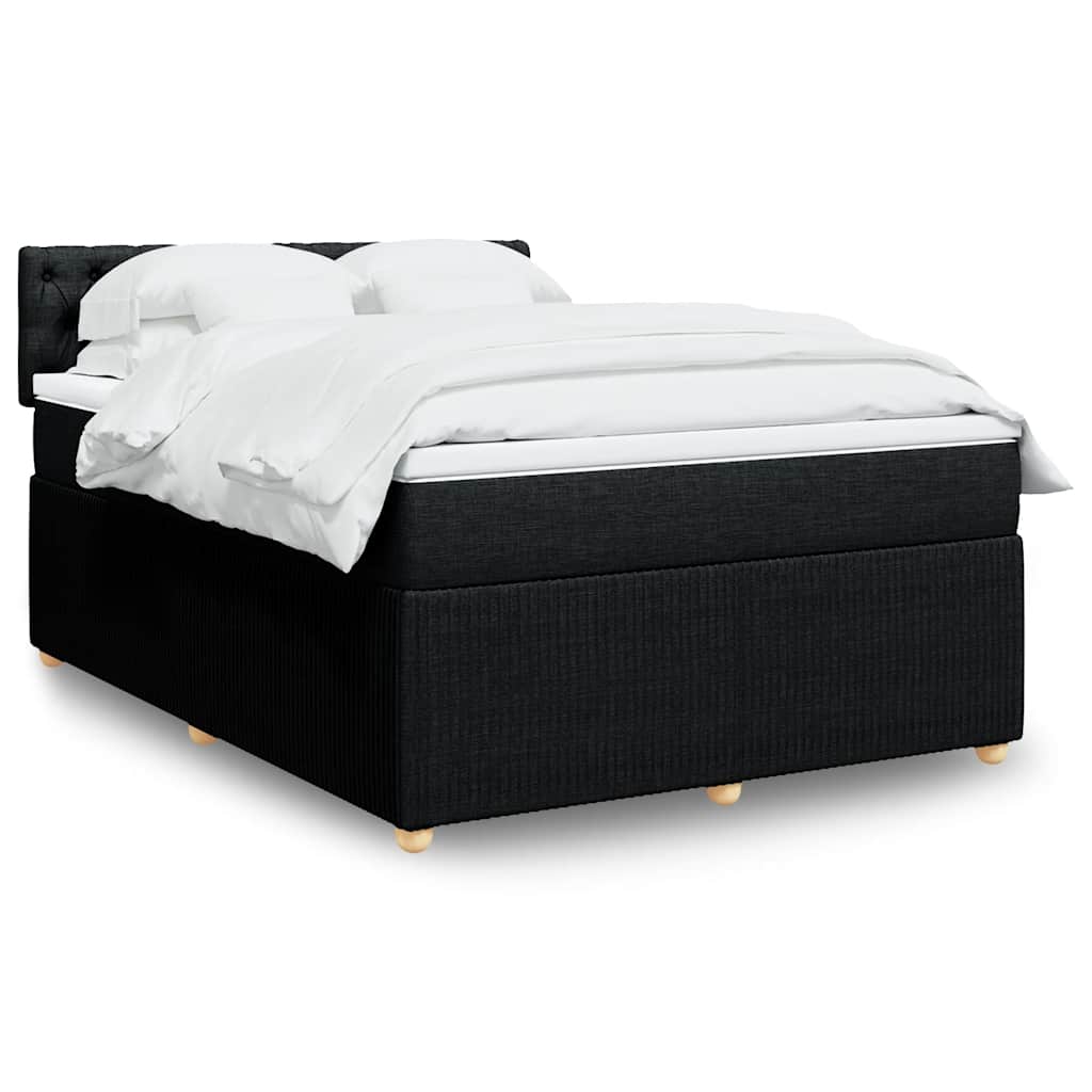 Sommier à lattes de lit avec matelas Noir 140x190 cm Tissu - XIOS