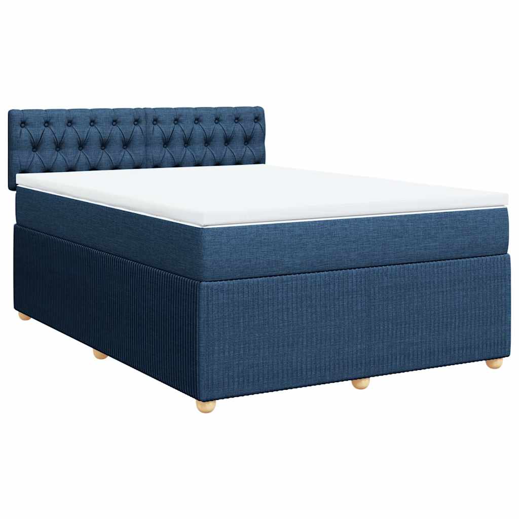 Sommier à lattes de lit avec matelas Bleu 140x190 cm Tissu - XIOS