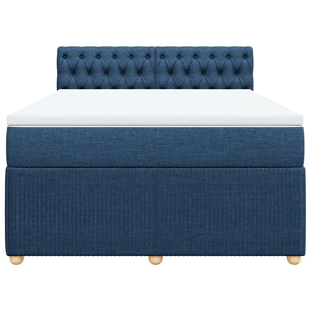 Sommier à lattes de lit avec matelas Bleu 140x190 cm Tissu - XIOS