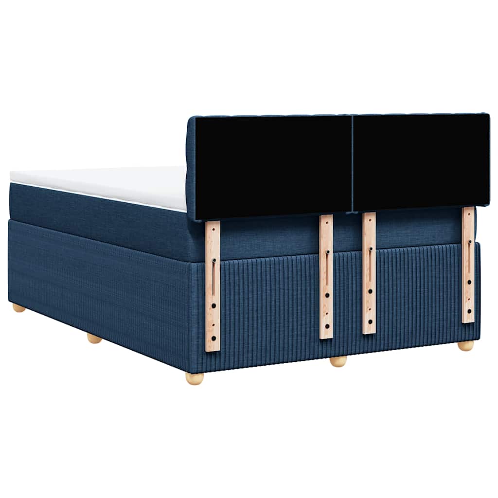 Sommier à lattes de lit avec matelas Bleu 140x190 cm Tissu - XIOS