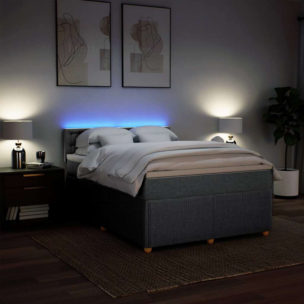 Sommier à lattes de lit avec matelas Gris clair 140x190cm Tissu - XIOS