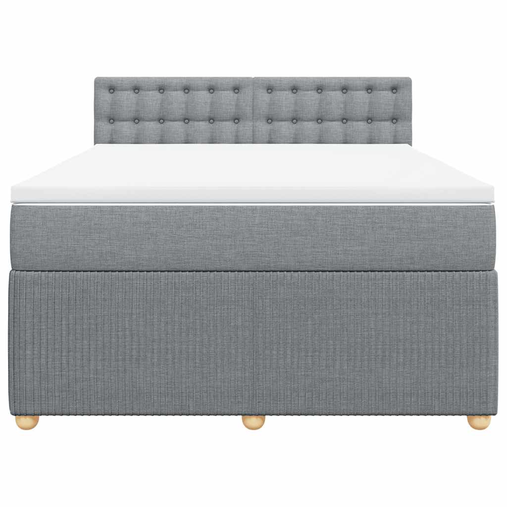 Sommier à lattes de lit avec matelas Gris clair 140x190cm Tissu - XIOS