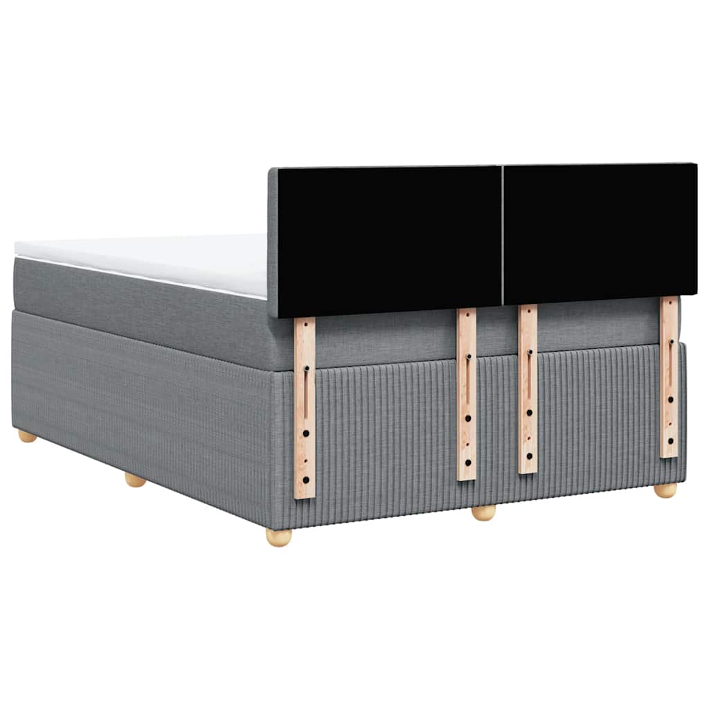 Sommier à lattes de lit avec matelas Gris clair 140x190cm Tissu - XIOS