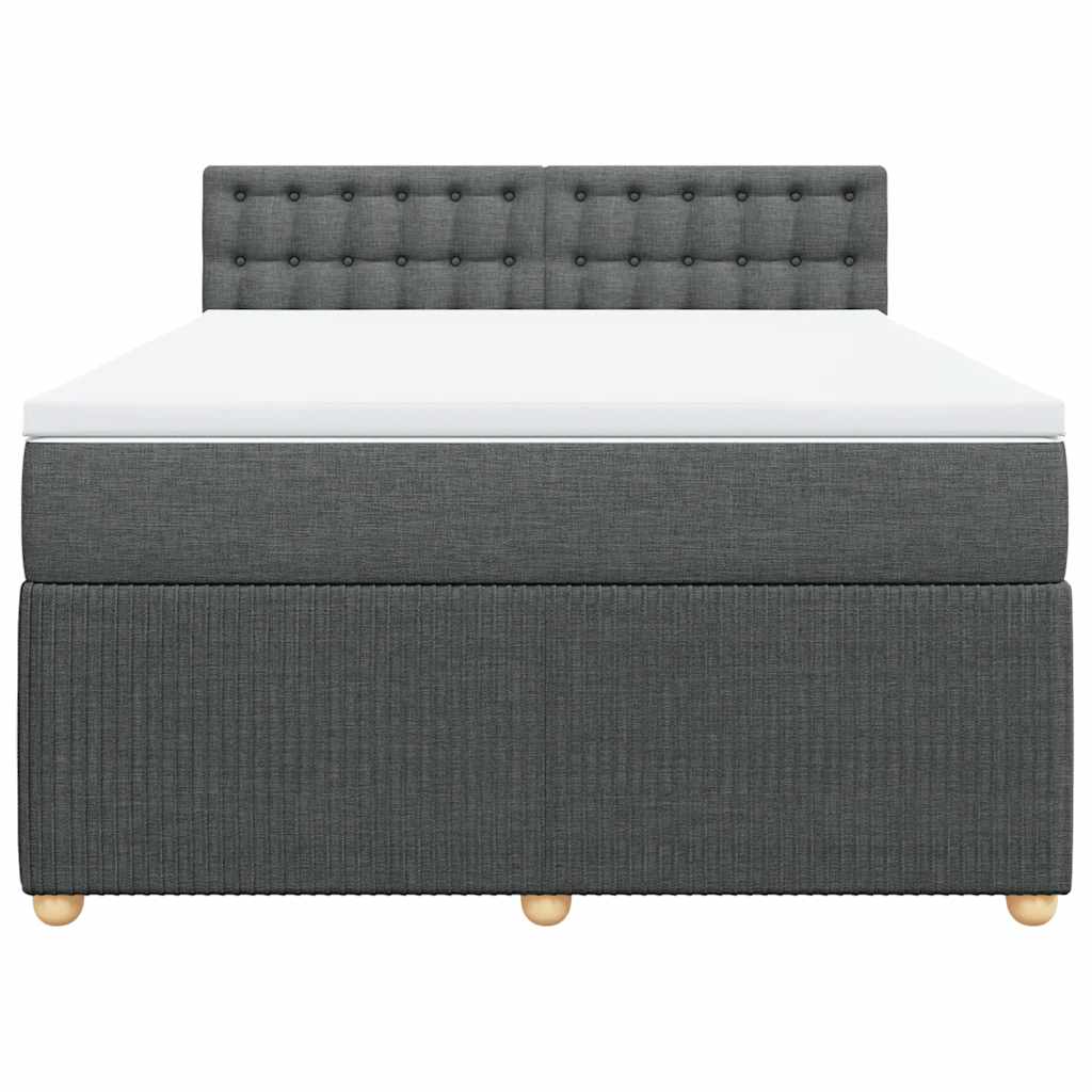 Sommier à lattes de lit avec matelas Gris foncé 140x190cm Tissu - XIOS