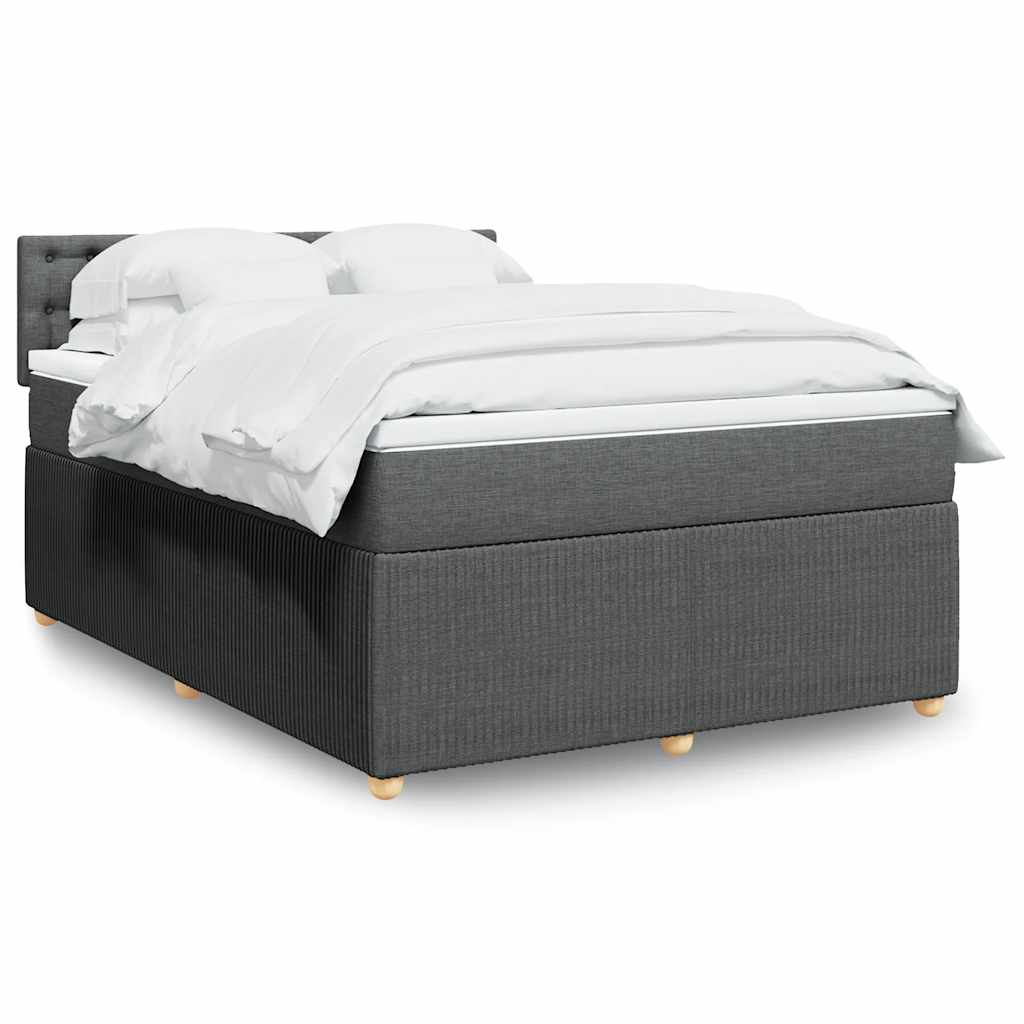 Sommier à lattes de lit avec matelas Gris foncé 140x190cm Tissu - XIOS