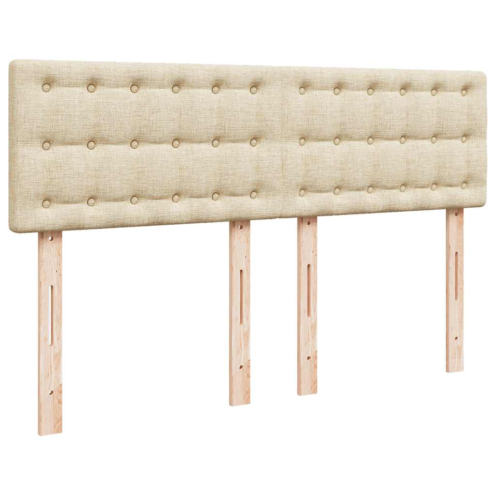Sommier à lattes de lit avec matelas Crème 140x190 cm Tissu