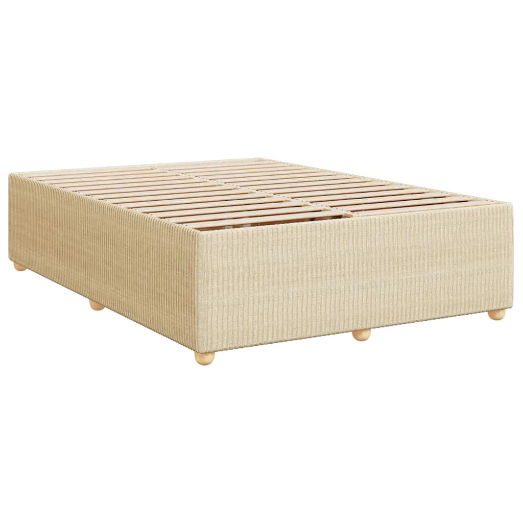 Sommier à lattes de lit avec matelas Crème 140x190 cm Tissu - XIOS