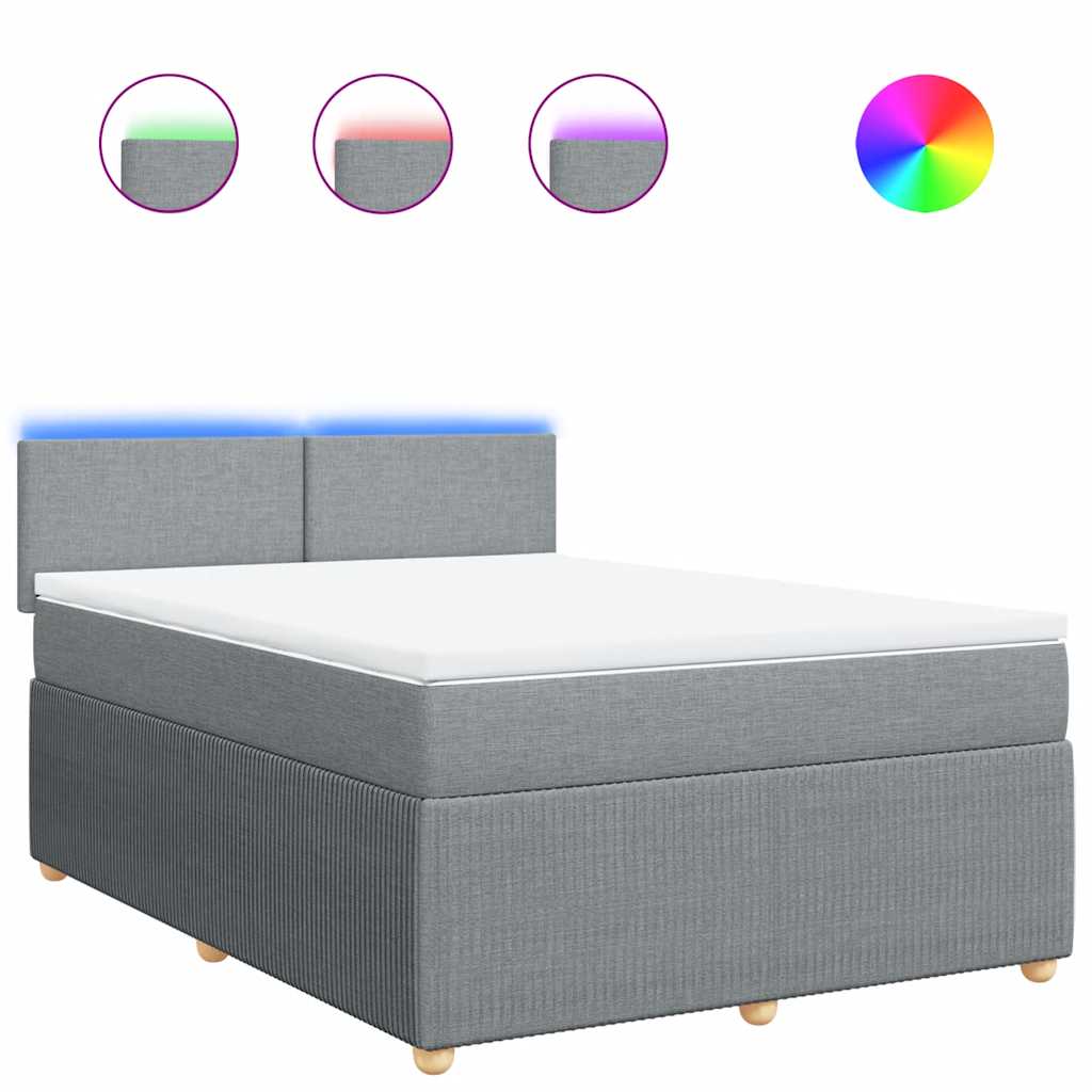 Sommier à lattes de lit avec matelas Gris clair 140x200cm Tissu - XIOS