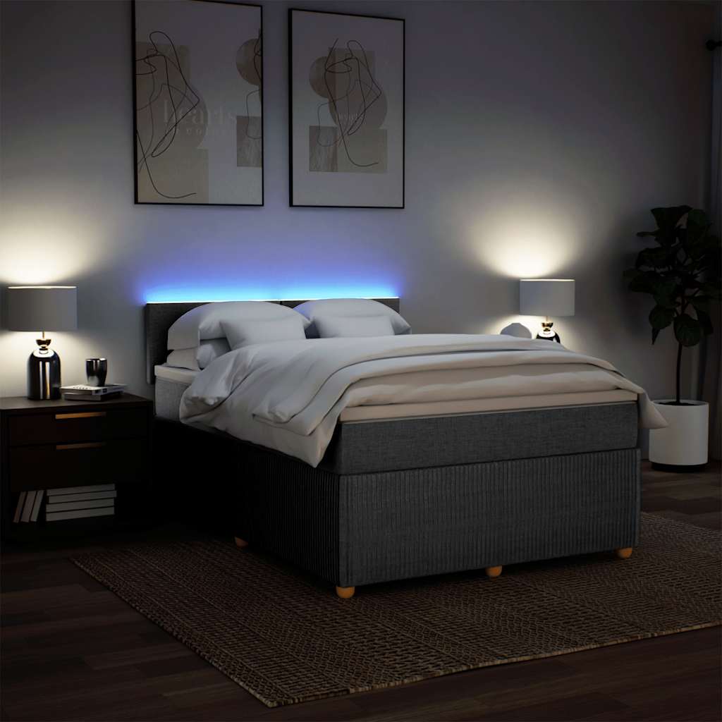Sommier à lattes de lit avec matelas Gris clair 140x200cm Tissu - XIOS