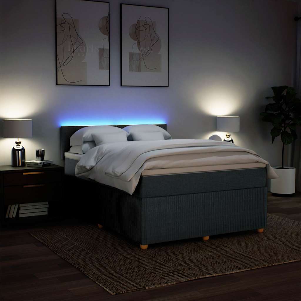 Sommier à lattes de lit avec matelas Gris foncé 140x200cm Tissu - XIOS