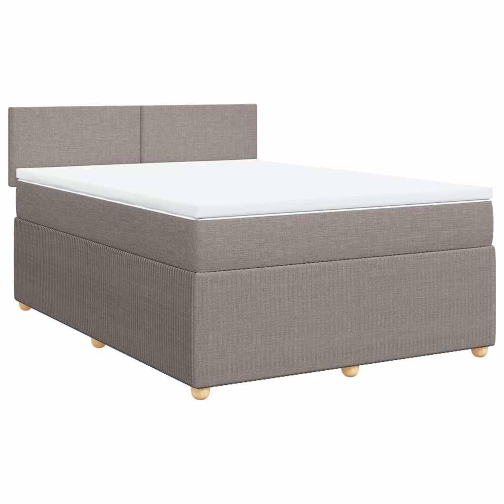 Sommier à lattes de lit avec matelas Taupe 140x200 cm Tissu - XIOS